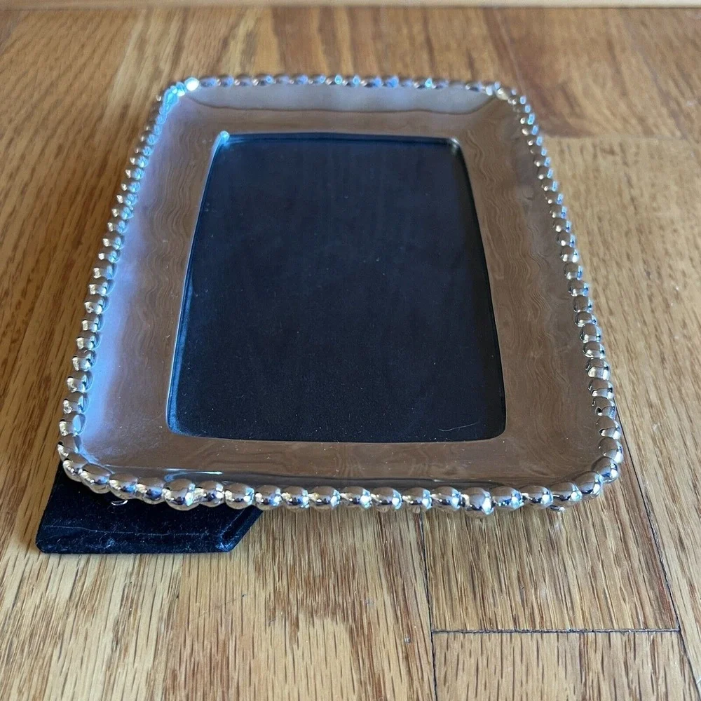Michael Aram Molten Beaded Picture Frame Silver Tone 7.5x6